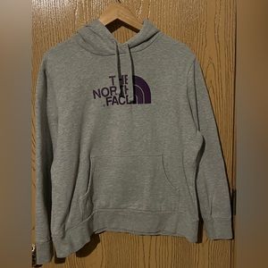 The North Face Women’s Hooded Sweatshirt Gray with Purple XL